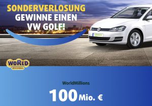 WorldMillions Sonderverlosung VW Golf 2018