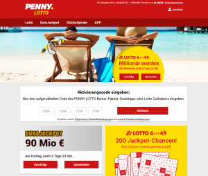 Screenshot Webseite penny-lotto.de